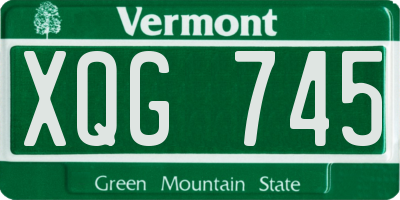 VT license plate XQG745