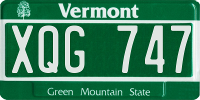 VT license plate XQG747
