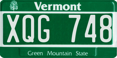 VT license plate XQG748