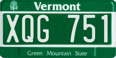 VT license plate XQG751
