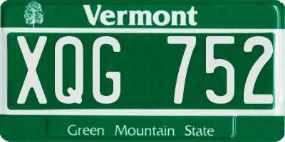 VT license plate XQG752