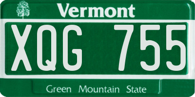 VT license plate XQG755