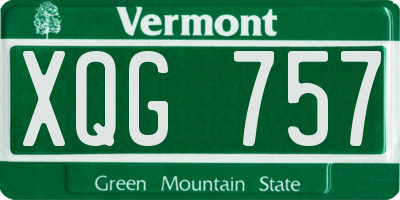 VT license plate XQG757