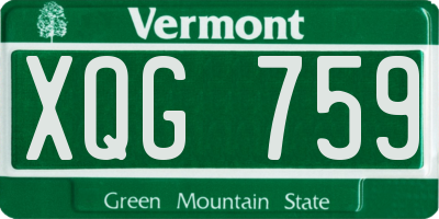 VT license plate XQG759