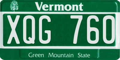 VT license plate XQG760
