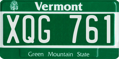 VT license plate XQG761