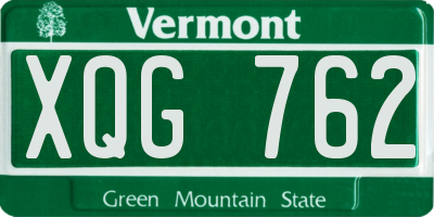 VT license plate XQG762
