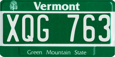 VT license plate XQG763