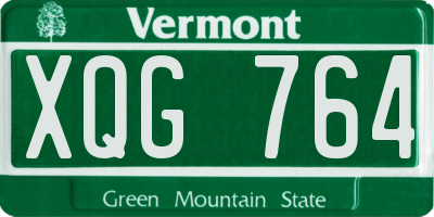 VT license plate XQG764