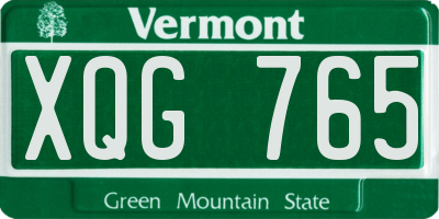 VT license plate XQG765