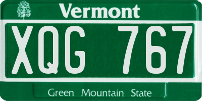 VT license plate XQG767