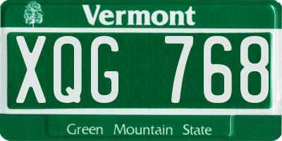 VT license plate XQG768