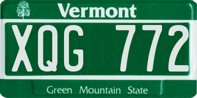 VT license plate XQG772
