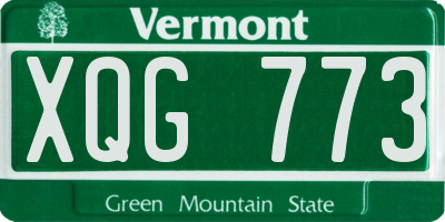 VT license plate XQG773