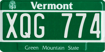 VT license plate XQG774