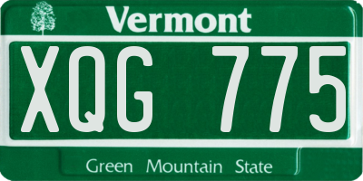 VT license plate XQG775