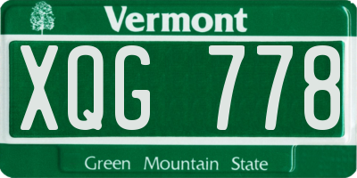 VT license plate XQG778