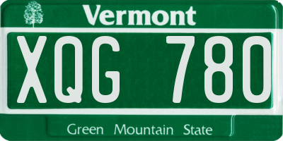 VT license plate XQG780