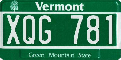 VT license plate XQG781