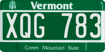 VT license plate XQG783