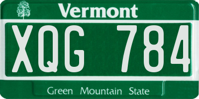 VT license plate XQG784