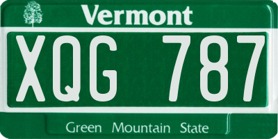 VT license plate XQG787