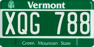 VT license plate XQG788