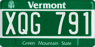 VT license plate XQG791