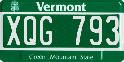 VT license plate XQG793