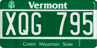 VT license plate XQG795