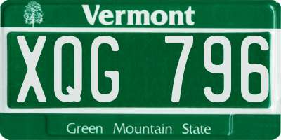 VT license plate XQG796