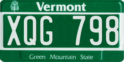 VT license plate XQG798