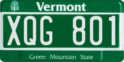 VT license plate XQG801