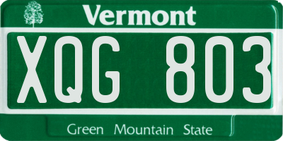 VT license plate XQG803