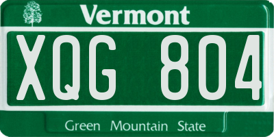 VT license plate XQG804