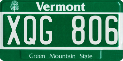 VT license plate XQG806