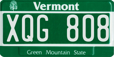 VT license plate XQG808