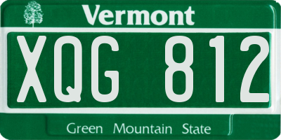 VT license plate XQG812