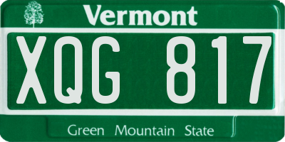 VT license plate XQG817