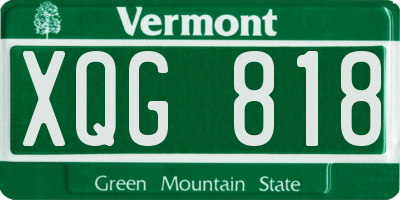VT license plate XQG818