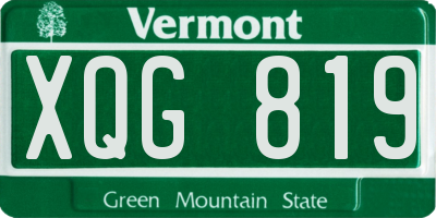 VT license plate XQG819