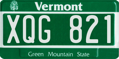 VT license plate XQG821