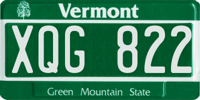 VT license plate XQG822