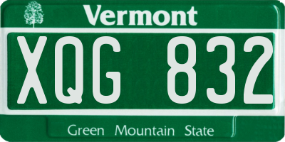 VT license plate XQG832