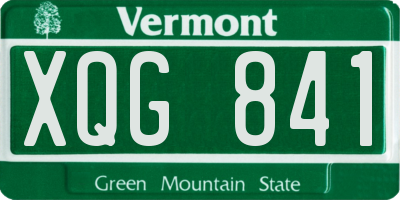 VT license plate XQG841