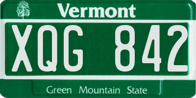VT license plate XQG842