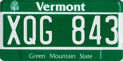 VT license plate XQG843
