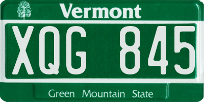 VT license plate XQG845