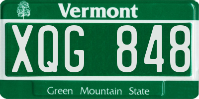 VT license plate XQG848
