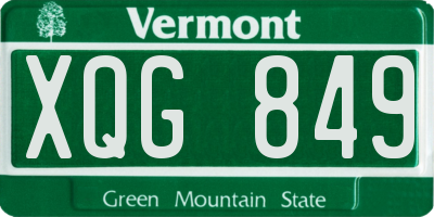 VT license plate XQG849